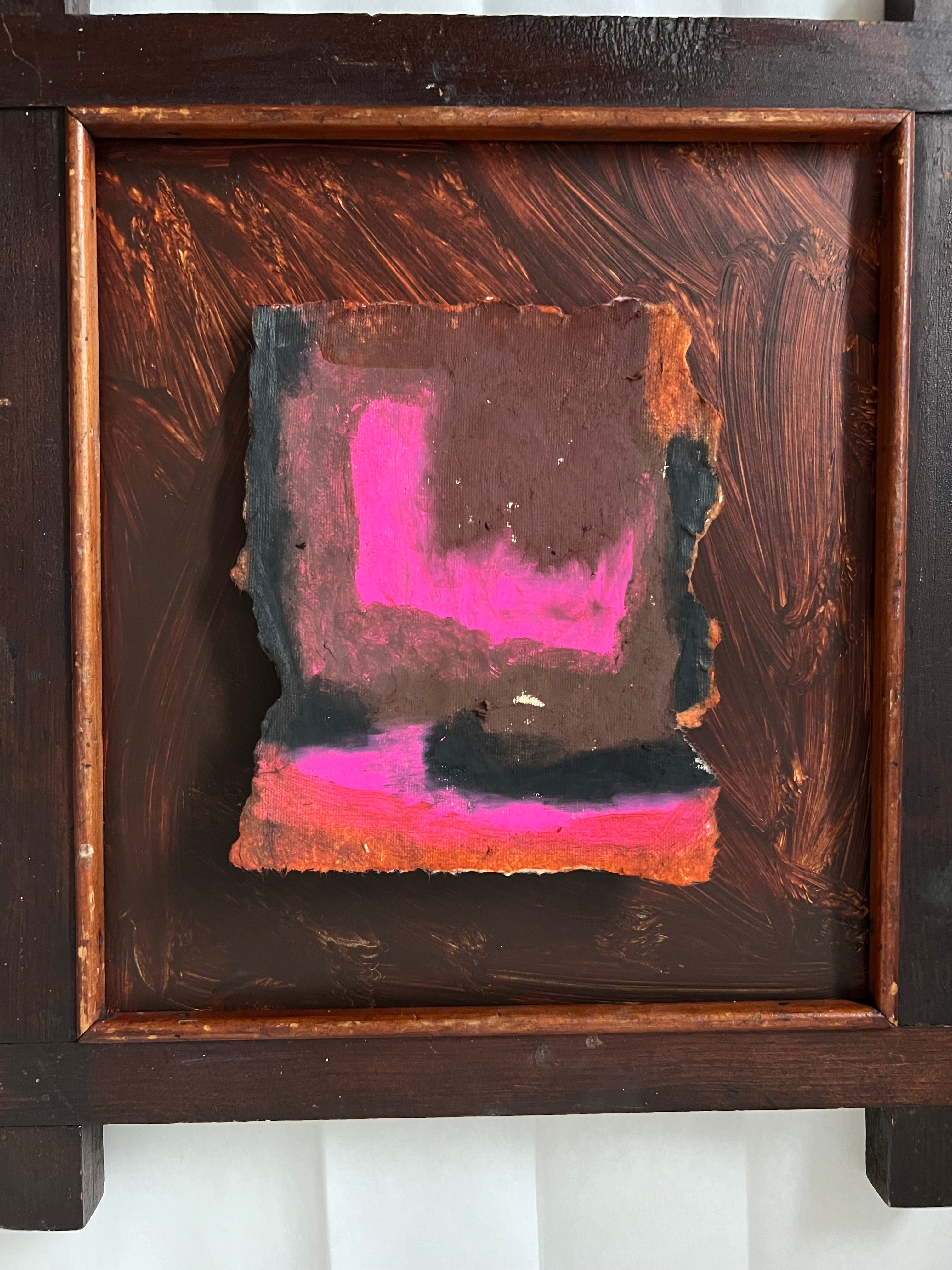 Small Abstract in Folk Art frame