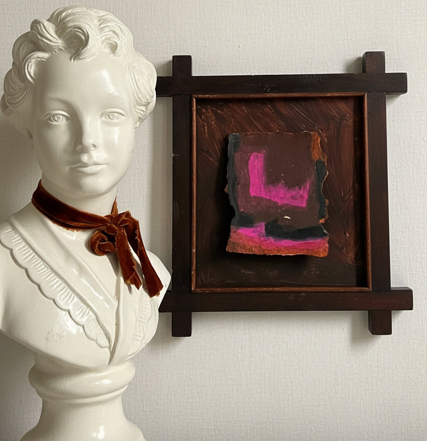 Small Abstract in Folk Art frame