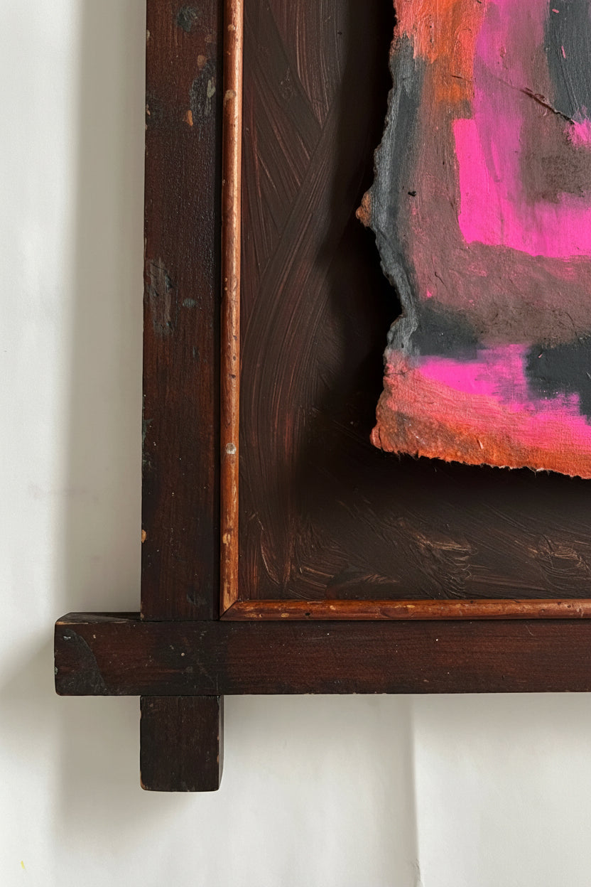 Small Abstract in Folk Art frame