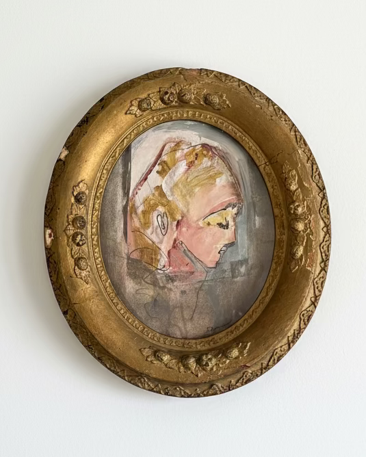 Woman with Antique Frame