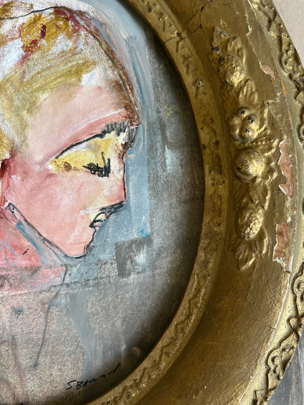 Woman with Antique Frame