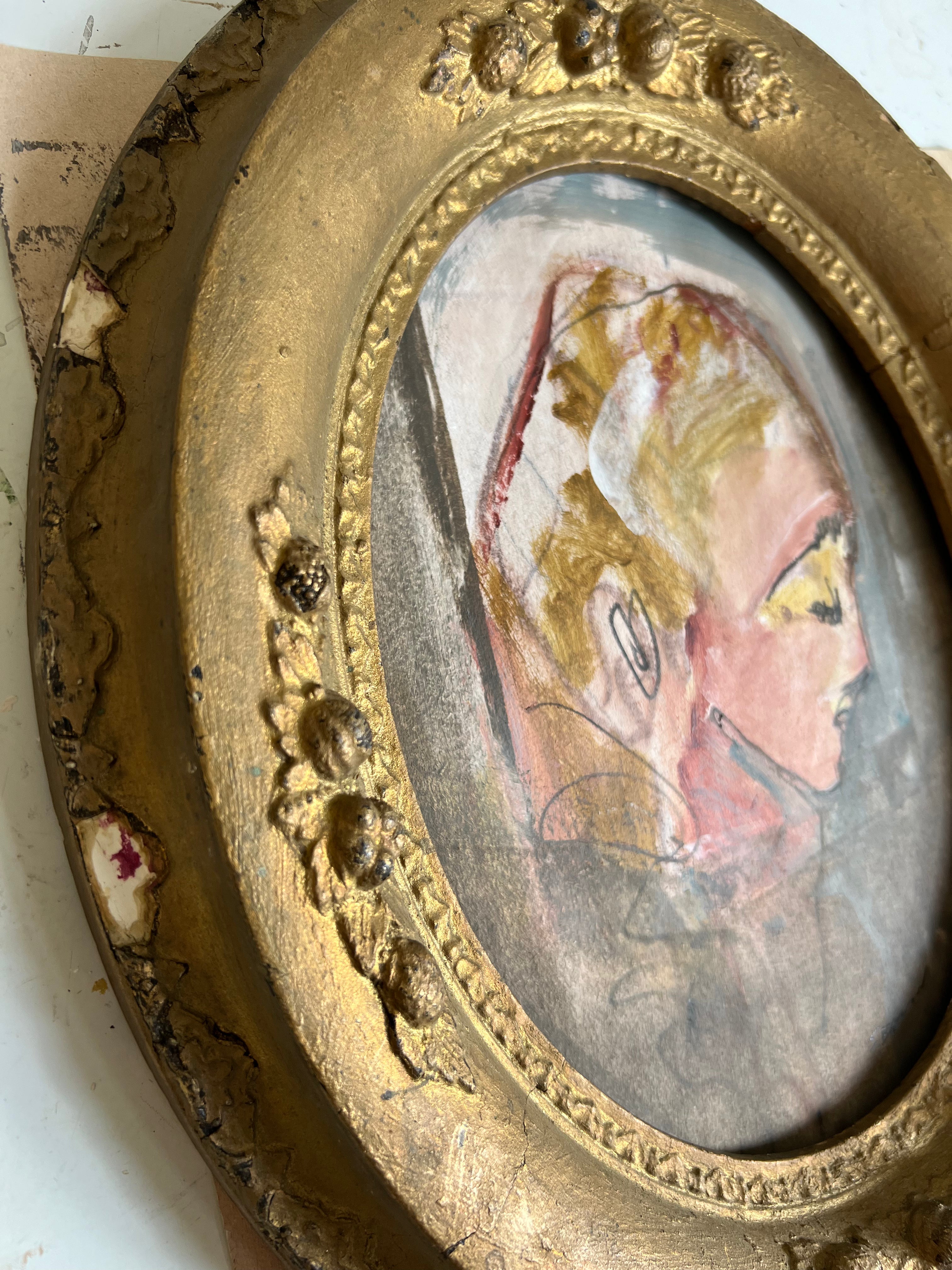 Woman with Antique Frame